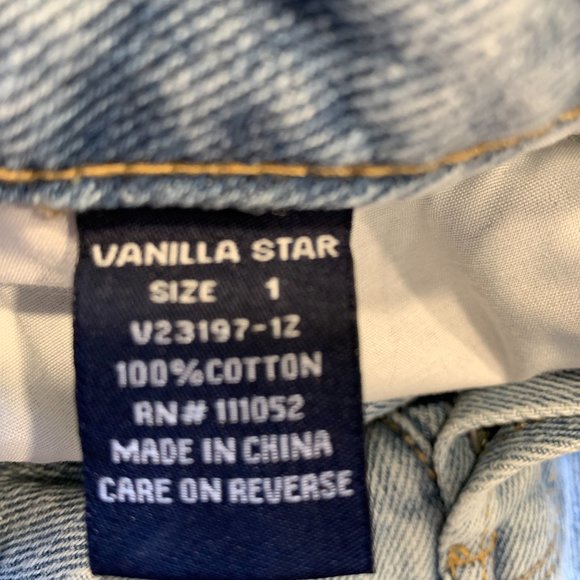 Vanilla Star 90s Boyfriend Jeans Raw Hem Distressed Button Fly W25"xL25" Size 1 - Picture 4 of 11
